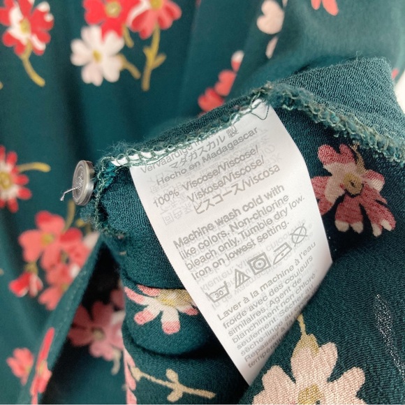 Madewell Rhyme Top in Spruce Blooms Size Large - Picture 10 of 11